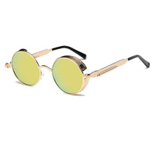 Load image into Gallery viewer, Metal Round Steampunk Sunglasses