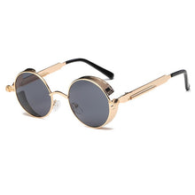Load image into Gallery viewer, Metal Round Steampunk Sunglasses