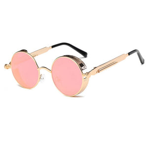 Drop shipping Gothic Steampunk Round Metal Sunglasses